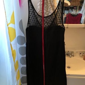 Little black dress with red belt